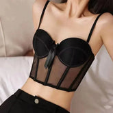Lace Mesh Bralette Set with Anti-Sag Support for Enhanced Comfort - Himpall